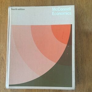 McConnell Economics Textbook - Beige, Coral & Olive Graphic Cover. 1969